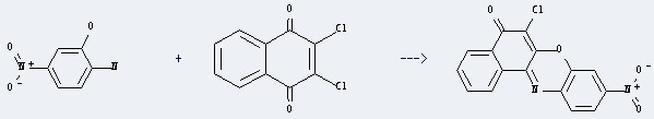 5H-Benzo[a]phenoxazin-5-one,6-chloro-9-nitro- can be prepared by 2-amino-5-nitro-phenol and 2,3-dichloro-[1,4]naphthoquinone.